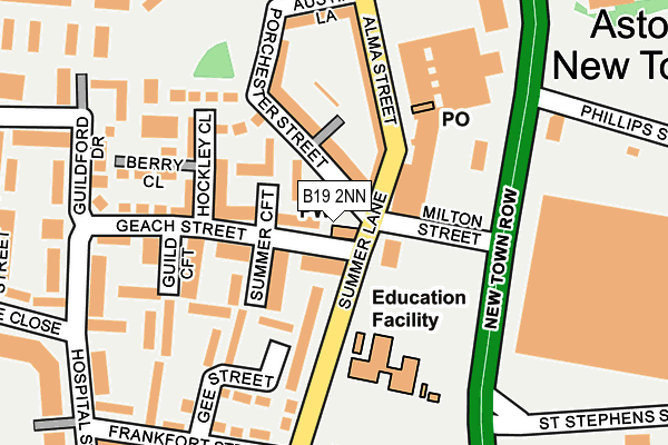 B19 2NN map - OS OpenMap – Local (Ordnance Survey)
