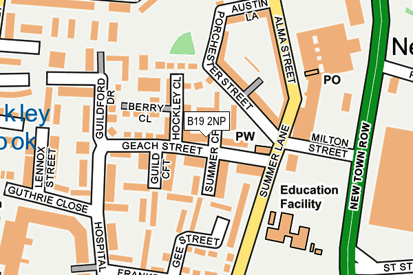 B19 2NP map - OS OpenMap – Local (Ordnance Survey)