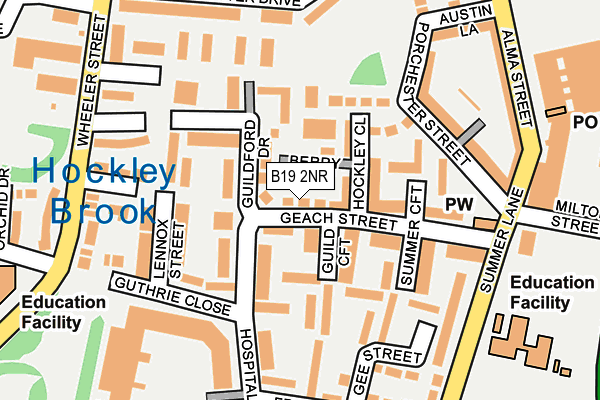 B19 2NR map - OS OpenMap – Local (Ordnance Survey)