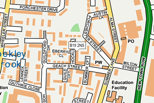B19 2NS map - OS OpenMap – Local (Ordnance Survey)