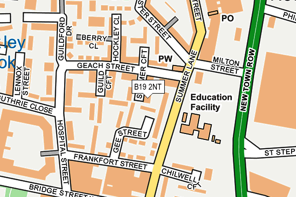 B19 2NT map - OS OpenMap – Local (Ordnance Survey)