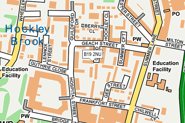 B19 2NU map - OS OpenMap – Local (Ordnance Survey)