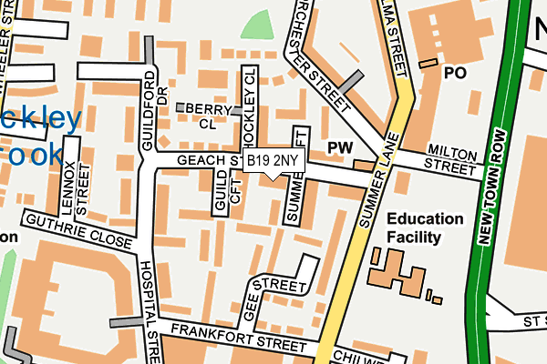 B19 2NY map - OS OpenMap – Local (Ordnance Survey)