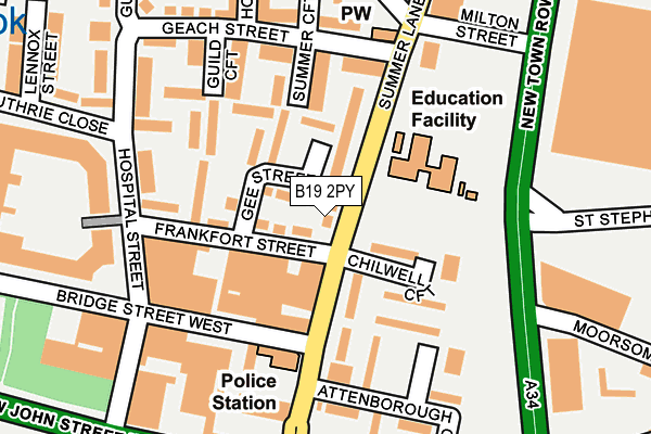 B19 2PY map - OS OpenMap – Local (Ordnance Survey)