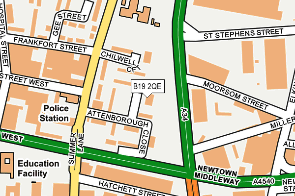 B19 2QE map - OS OpenMap – Local (Ordnance Survey)