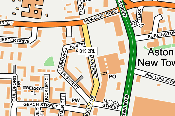 B19 2RL map - OS OpenMap – Local (Ordnance Survey)