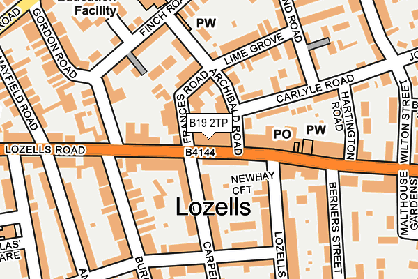 B19 2TP map - OS OpenMap – Local (Ordnance Survey)