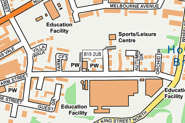 B19 2UB map - OS OpenMap – Local (Ordnance Survey)