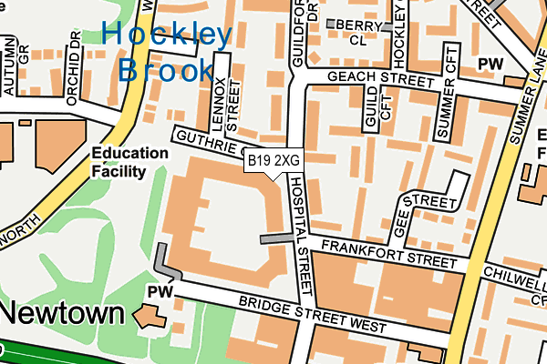 B19 2XG map - OS OpenMap – Local (Ordnance Survey)