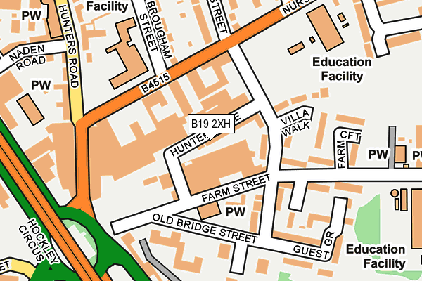 B19 2XH map - OS OpenMap – Local (Ordnance Survey)
