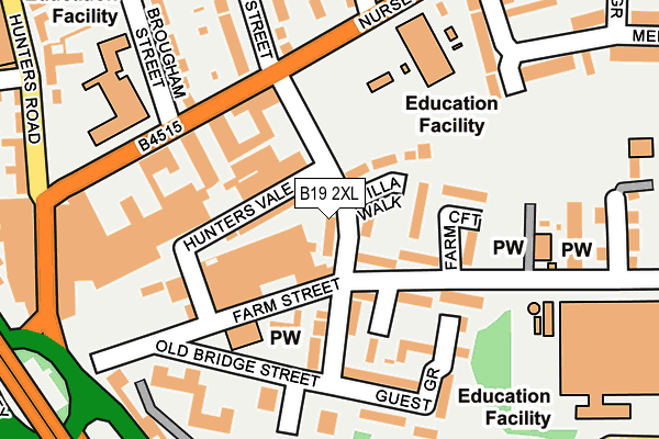 B19 2XL map - OS OpenMap – Local (Ordnance Survey)