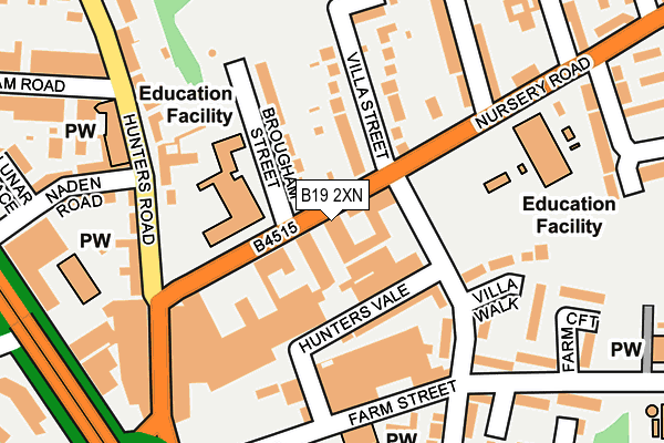 B19 2XN map - OS OpenMap – Local (Ordnance Survey)
