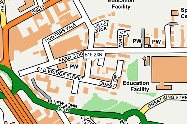 B19 2XR map - OS OpenMap – Local (Ordnance Survey)