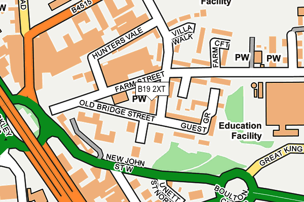 B19 2XT map - OS OpenMap – Local (Ordnance Survey)
