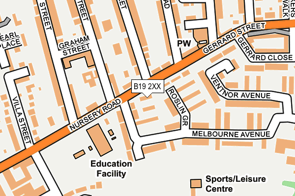 B19 2XX map - OS OpenMap – Local (Ordnance Survey)