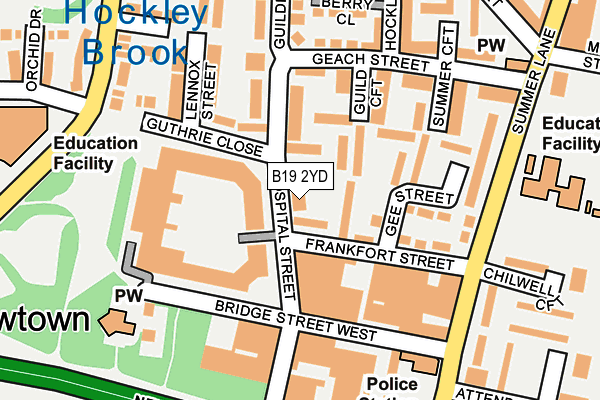B19 2YD map - OS OpenMap – Local (Ordnance Survey)