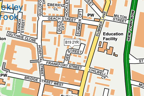 B19 2YR map - OS OpenMap – Local (Ordnance Survey)