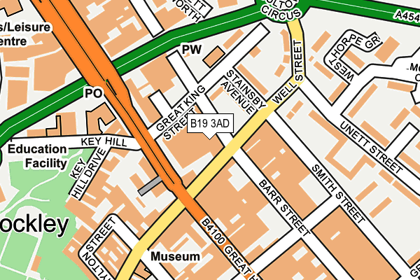 B19 3AD map - OS OpenMap – Local (Ordnance Survey)