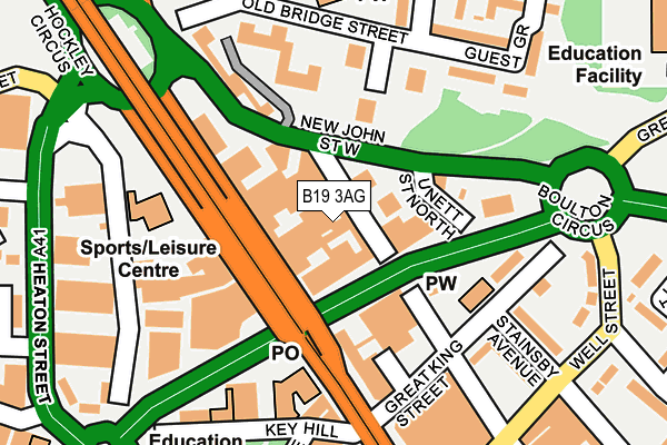 B19 3AG map - OS OpenMap – Local (Ordnance Survey)