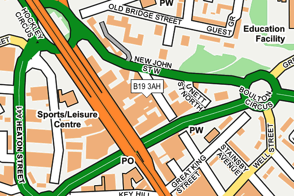 B19 3AH map - OS OpenMap – Local (Ordnance Survey)