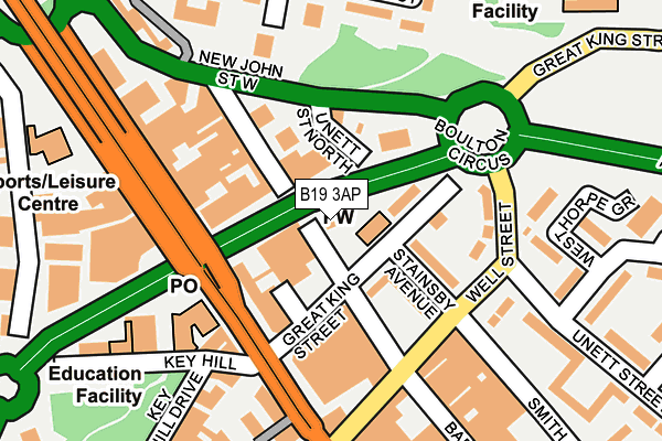 B19 3AP map - OS OpenMap – Local (Ordnance Survey)