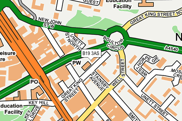 B19 3AS map - OS OpenMap – Local (Ordnance Survey)