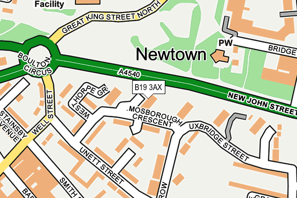 B19 3AX map - OS OpenMap – Local (Ordnance Survey)