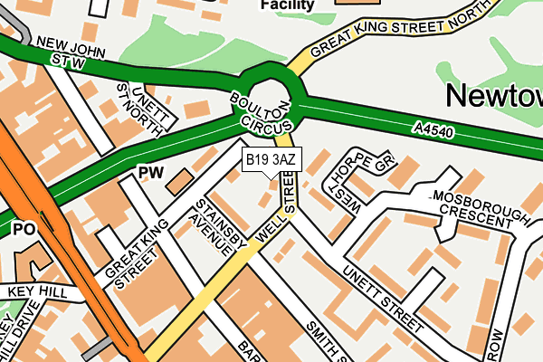 B19 3AZ map - OS OpenMap – Local (Ordnance Survey)