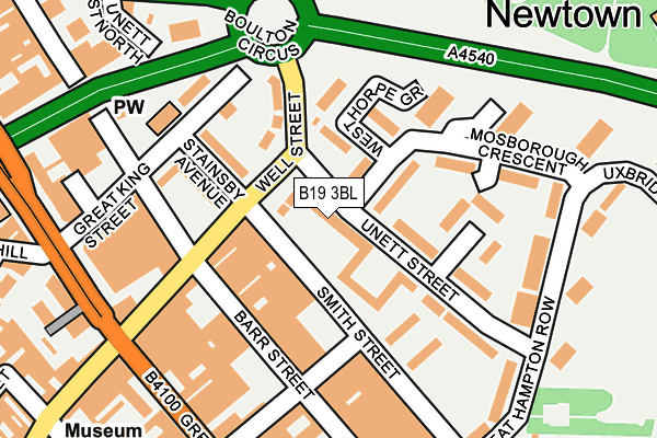 B19 3BL map - OS OpenMap – Local (Ordnance Survey)