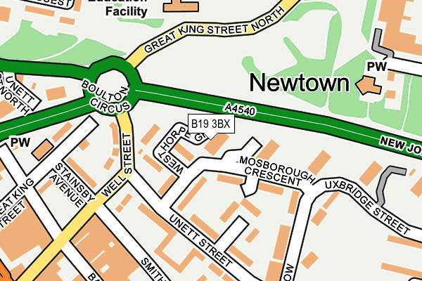 B19 3BX map - OS OpenMap – Local (Ordnance Survey)