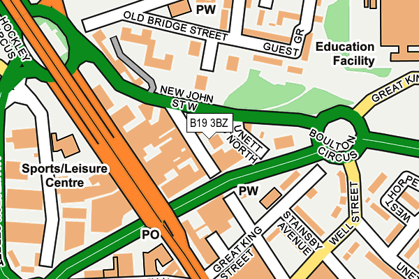 B19 3BZ map - OS OpenMap – Local (Ordnance Survey)