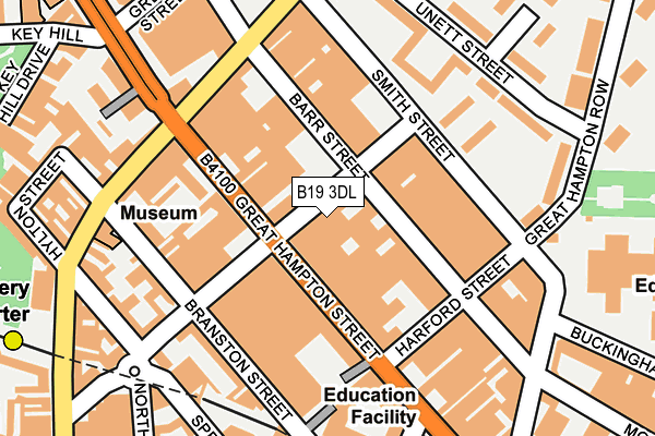 B19 3DL map - OS OpenMap – Local (Ordnance Survey)