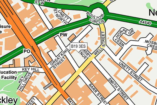 B19 3ES map - OS OpenMap – Local (Ordnance Survey)