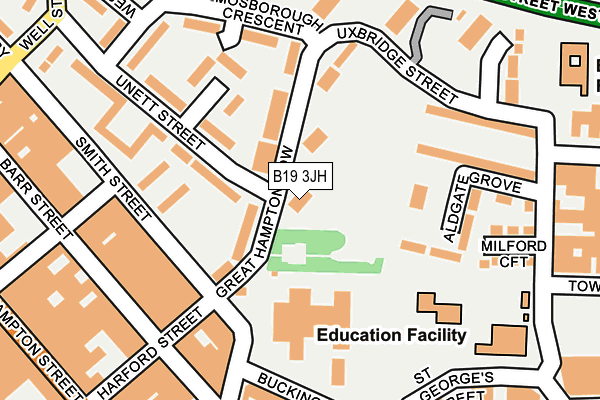 B19 3JH map - OS OpenMap – Local (Ordnance Survey)