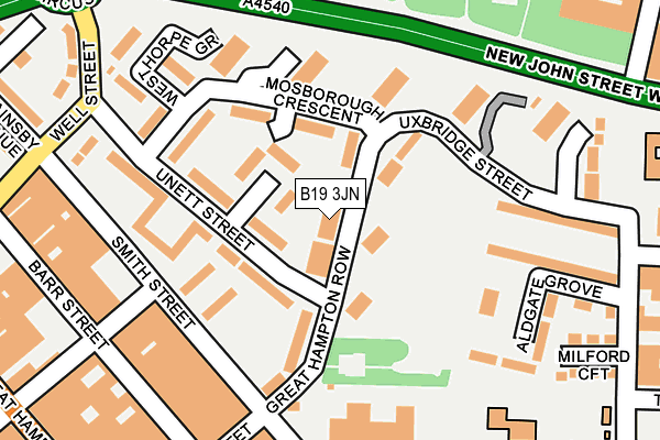 B19 3JN map - OS OpenMap – Local (Ordnance Survey)