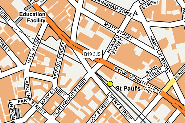 B19 3JS map - OS OpenMap – Local (Ordnance Survey)