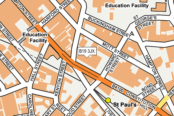 B19 3JX map - OS OpenMap – Local (Ordnance Survey)