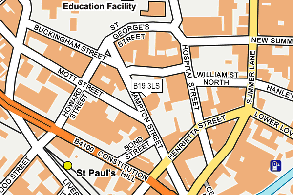 B19 3LS map - OS OpenMap – Local (Ordnance Survey)