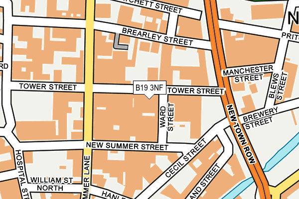 B19 3NF map - OS OpenMap – Local (Ordnance Survey)