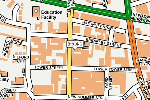 B19 3NG map - OS OpenMap – Local (Ordnance Survey)