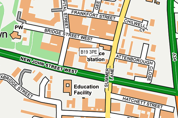 B19 3PE map - OS OpenMap – Local (Ordnance Survey)