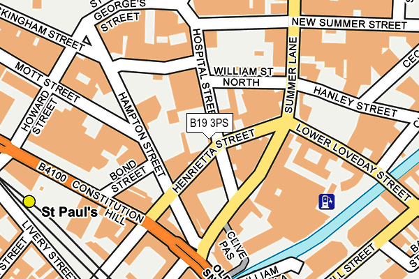 B19 3PS map - OS OpenMap – Local (Ordnance Survey)