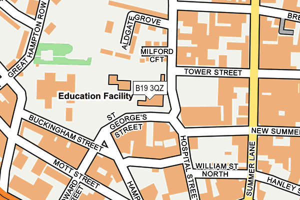 B19 3QZ map - OS OpenMap – Local (Ordnance Survey)