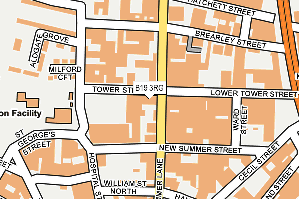 B19 3RG map - OS OpenMap – Local (Ordnance Survey)