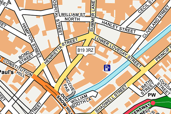 B19 3RZ map - OS OpenMap – Local (Ordnance Survey)