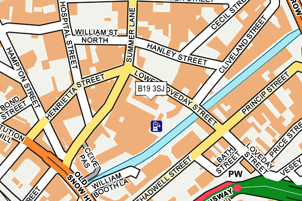 B19 3SJ map - OS OpenMap – Local (Ordnance Survey)