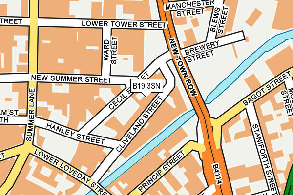 B19 3SN map - OS OpenMap – Local (Ordnance Survey)