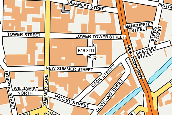 B19 3TD map - OS OpenMap – Local (Ordnance Survey)