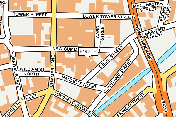 B19 3TE map - OS OpenMap – Local (Ordnance Survey)