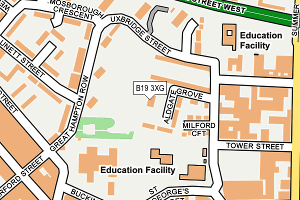 B19 3XG map - OS OpenMap – Local (Ordnance Survey)